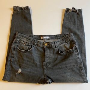 Zara Distressed Black Jeans